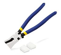 LEONTOOL Alicates de rotura de vidrio de 8 pulgadas con puntas de goma, alicates para llavero, mandíbulas planas, herramienta de circulación de vidrio con tornillo ajustable para llavero, vidrieras