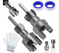 LEONTOOL Herramienta de rosca de tubería interna y externa integrada con matrices de 1/2" y 3/4", herramienta de corte de rosca de tubería, taladro eléctrico compatible con tuberías de PVC y plástico
