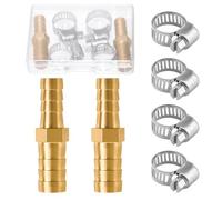 LEONTOOL - Juego de 2 accesorios estriados de manguera reductor de 5/16" a 3/8" con 4 abrazaderas de manguera, conector estriado reductor adaptador de unión para agua de combustible