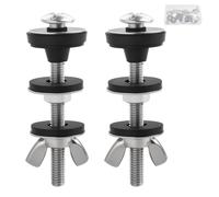 LEONTOOL Juego de 2 pernos universales para tanque de inodoro a tazón, pernos de repuesto para tanque de inodoro resistente, juntas de arandelas impermeables de acero inoxidable y goma con tornillo de