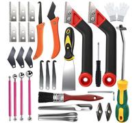 LEONTOOL - Juego de 29 piezas para desmolienda y reparación de juntas - Sierras de juntas inclinadas (cuchillas de repuesto), raspadores, cono diamantado, alisadores - Limpieza de baldosas suelos