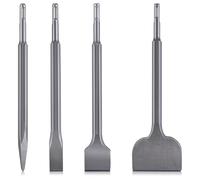 LEONTOOL Juego de 4 cinceles SDS-Plus, brocas de acero 40CR, cincel para taladro de martillo giratorio, cincel plano de escala, cinceles de 10 pulgadas para quitar azulejos de astillado y eliminación