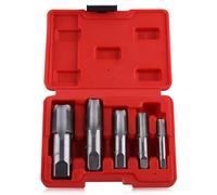LEONTOOL Juego de 5 grifos NPT para tuberías de 1/8, 1/4, 3/8, 1/2 y 3/4 pulgadas, juego de grifos NPT de acero Gcr15 para roscas precisas, herramientas de corte de roscas de bricolaje con estuche de