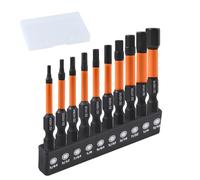 LEONTOOL Juego de brocas Allen de cabeza hexagonal de impacto, 10 piezas SAE (5/64 a 5/16 pulgadas), juego de brocas magnéticas Allen de 1/4 pulgadas, puntas de destornillador de acero S2 de 2