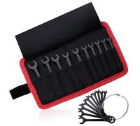 LEONTOOL Juego de llaves de encendido SAE de 10 piezas, juego de llaves de encendido de 5/32 a 7/16 pulgadas, juego de llaves combinadas de extremo abierto y extremo de caja, juego de llaves pequeñas