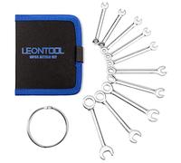 LEONTOOL Juego de llaves pequeñas métricas, Herramientas, 10 llaves de extremo abierto de 4 mm a 11 mm, con llavero, juego de llaves de encendido estándar con bolsas de almacenamiento portátiles