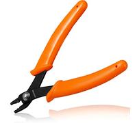 LEONTOOL Mini alicates de engarzado de cuentas de 5 pulgadas, herramientas de engarzadora de cuentas con mandíbula doblada, 2 muescas para hacer joyas, herramienta de engarzado de cuentas de 2 mm y 3 mm y micro tubos de alambre DIY Craft