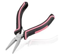 LEONTOOL Mini alicates de punta plana de 12,7 cm para hacer joyas, alicates de boca suave, herramienta rosa para mujer