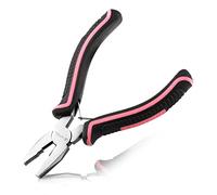 LEONTOOL Mini alicates Linemans con resorte de 5 pulgadas con mandíbula dentada, construcción de acero al cromo vanadio, mini alicates combinados para hacer joyas, herramienta rosa para mujeres