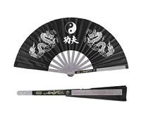 Leopacat Abanicos,Tai Chi Fan Abanico Plegable Acero Inoxidable, 64 X 35 cm