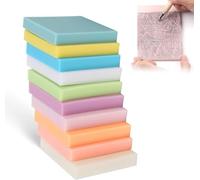Leopacat Bloques de Sellos de Goma, Tallados A Mano Ladrillo de Goma 10 Piezas Colores Surtidos para Grabado ÁLbumes de Recortes Tarjetas Postales Tarjetas de InvitacióN Proyectos de Bricolaje