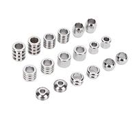 Leopacat Cuenta para Barba,Perla Vikinga Acero Inoxidable Pelo Vikingos Abalorios Trenzas de Pelo Abalorios Rastas para DIY Accesorios para El Cabello Trenzas DecoracióN para Hombres 18 Piezas Plata