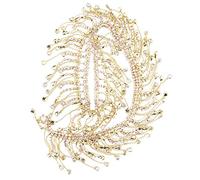 Leopacat Flecos de Diamantes, Rhinestone Borla Cadena,ImitacióN Cristal Cinta Fringe Apliques Nupciales con Adorno Diamantes,Cadena Flecos Accesorios Costura Para Manualidades DIY Ropa Accesorios