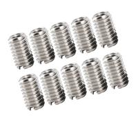 Leopacat Insertos Roscados,Rosca M6 a M4 de Acero Inoxidable, Tuercas Reductoras de Alta Dureza Interior M4 X0.7mm, Exterior M6 X 1mm Largo 10 mm para LáMparas Moldes Equipos MecáNicos 10 Piezas