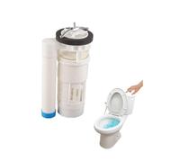 Leopacat Mecanismo de Descarga de Cisterna WC Universal,Conjunto de Cisterna con Válvula de Flotador,Mecanismo de Inodoro con Botón Pulsador compatibilidad Cisternas de Doble Descarga 23 a 27cm