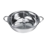Leopacat Olla Hot Pot, Chino Yuanyang Olla Caliente,2 En 1 Fondue Shabu Shabu Hotpot Multifuncional Con Divisor Acero Inoxidable Doble Asa Para Estufa de Gas con Placa de InduccióN