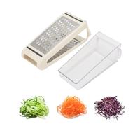 Leopacat Rallador de Queso, Rectificado Bidireccional Cortador de Verdura con Recipiente Extraíble Doble Cara Manual Rayadora de Zanahoria Acero inoxidable para Queso Verduras Jengibre Frutas