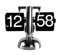 Leopacat Reloj de Mesa,Auto Flip Clock Mechanical Digital Reloj de Sobremesa Retro,Acero Inoxidable con Engranajes Internos Pilas de VisualizacióN Digital para DecoracióN de SalóN,Dormitorio,Oficina