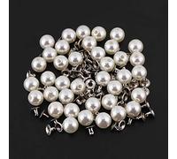 Leopacat Remaches de Perlas,Perlas de Imitación Redondos Color Blanco Remaches Botones con Pines Kit para Manualidades Ropa Sombreros Zapatos Manualidades Suministros 10mm 8mm 6mm 12mm 300 Piezas