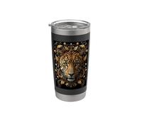 Leopard African Jungle Predator Fast Safari de animales salvajes Vaso térmico de acero inoxidable de doble pared