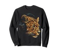 Leopard Animal Motif Música Auricular Ilustración Leopardo Sudadera