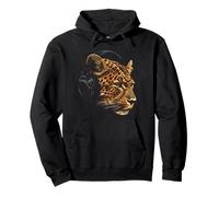 Leopard Animal Motif Música Auricular Ilustración Leopardo Sudadera con Capucha