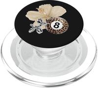 Leopard Ball 8 Neutral Beige Hibisco Floral Y2K Summer Chic PopSockets PopGrip para MagSafe