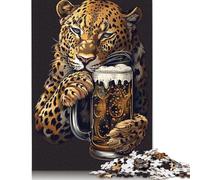 Leopard Beer Rompecabezas Imposible,desafío for Adults Entretenimiento Creativo 1500 Piezas Obra De Arte De Juego De para Adultos, Regalos A Partir De 14 Años 1500pcs (85x57cm)