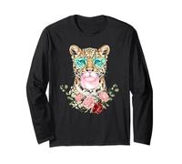 Leopard Blowing Bubblegum Floral Aesthetic Big Cat Manga Larga