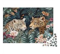 Léopard de la Jungle Art Tropical Faune1000 Pièces, Puzzle Impossible Pour Adultes, Cadeaux, Pour Enfants52x38cm/1000pcs