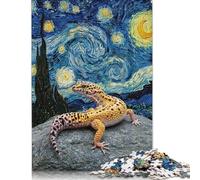 Leopard Gecko on Rock, Starry Night Puzzles Imposible,desafío for Adults Juego Educativo 1000 Piezas Obra De Arte De Juego De para Adultos, Regalos A Partir De 14 Años 1000pcs (75x50cm)