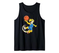 Leopard Gecko Playing Sports Lizard & Reptiles Basketball Camiseta sin Mangas