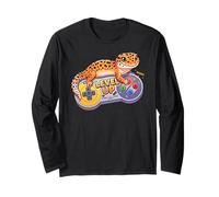 Leopard Gecko Playing Video Game Lizard & Reptiles Gamers Manga Larga