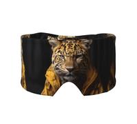 Leopard in a Leather Jacket - Diadema unisex para dormir de lado, antifaz y orejeras (26.8 x 4.3 pulgadas), orejeras ajustables para interiores y exteriores, viajes, yoga, cómodas