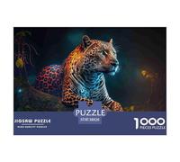 Leopard in Jungle Night Material Fiable Buen Regalo para Adultos, Jóvenes Y Amantes De Los Rompecabezas 38x26cm/1000pcs