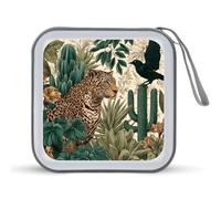 Leopard in The Jungle - Estuche portátil para CD y DVD para coche, hogar, viajes
