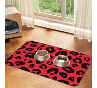 Leopard Lion Tiger Animal Pri,Waterproof Pet Feeding Mat,PU Leather Placemats for Cat Dog Water Bowl,Food Mats,30x45cm