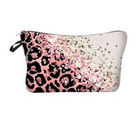 Leopard Makeup Bag, Portable Cosmetic Organizer, Stylish Coin Purse Zipper Closure, 6.69x8.66 inches Compact Travel Case for Accessories, Camping, Outdoor Women & Girls