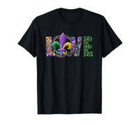 Leopard Mardi Gras Motif For Women Who Love Beads and Bling Camiseta