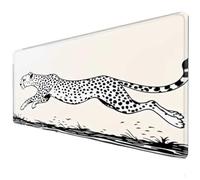 Leopard mouse pad, 35.4x15.7x0.12 inches/90x40 anti slip rubber pad, XXL mouse pad, office gaming desk pad, suitable for FPS competitive gaming laptop pads in the office