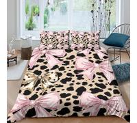 Leopard print design Funda Edredon Microfibra 3 Piezas Impresión 3D Cierre de Leopard print diseño Funda de Edredón Fundas de Almohada Antialérgica Transpirable for Ancianos Single（135x200cm）