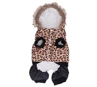 Leopard Print Dog Winter Coat | Thickened & Loose Fit for Small/Medium Dogs | Coat - Hair Loss Warm Jacket for Indoor & Outdoor | Fits Teddy/Chihuahua/Bulldog (M)