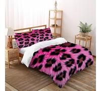 Leopard Print Edredón De Doble Capa Animal Poliéster Chaqueta De Edredón De Microfibra Impresión 3D Juego De 3 Piezas En La Cama Double（200x200cm）