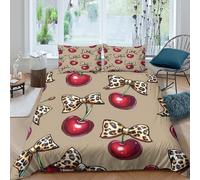 Leopard Print Fashion Funda Edredon Juego de Ropa de Cama de 3 Piezas Impresión 3D Cierre de Leopard Print Fashion Funda de Edredón Funda de Almohada a Juego for Adolescentes Super King（260x220cm）