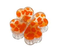 Leopard Print Hair Clip - Magnetic Pin for Holiday Party | Four Leaves Design with Strong Grip, Stylish Hair Accessory, Salon Travel Wedding Bridal Summer Daily New Year Birthday