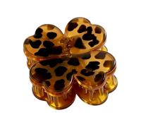 Leopard Print Hair Clips - No-Slip Leopard Print Four-Leaves Strong Hairpin | Women Hair Accessories For Holiday Festival Salon Travel Wedding Bridal Party Summer Daily New Year Birthday