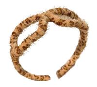 Leopard Print Hairband, Plush Skin Care Headband, Glasses Shaped Headband, Soft Comfortable Material, Trendy Fashionable Design, Size, Perfect for Bath, Makeup, and Sports