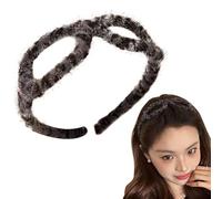 Leopard Print Headband, Light and Dark Coffee/Grey Eyeglass Shape Fashion Hairband, 4,72 x 5,91 x 1,97 pulgadas Stylish Makeup Hair Hoop for Women, Soft Elastic Spa Headwear
