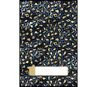 Leopard Print Notebook Blue and Gold Animal Print Composition Notebook for Writing: 150 Lined Pages | 6x9 Inch | Luxury Leopard Aesthetic Notebook for Women, Students & Journaling