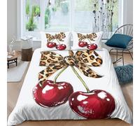 Leopard print style Funda Edredon 3 Piezas Compuesto Impresión 3D Cierre de Leopard print estilo Funda de Edredón Funda de Almohada a Juego Lavables Transpirable for Adolescentes King（220x240cm）